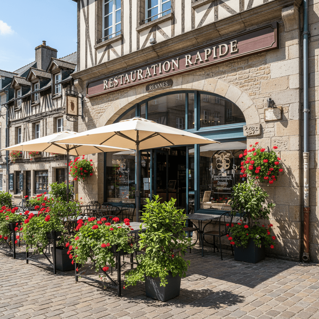 Fast-food à Rennes : terrasse - extraction