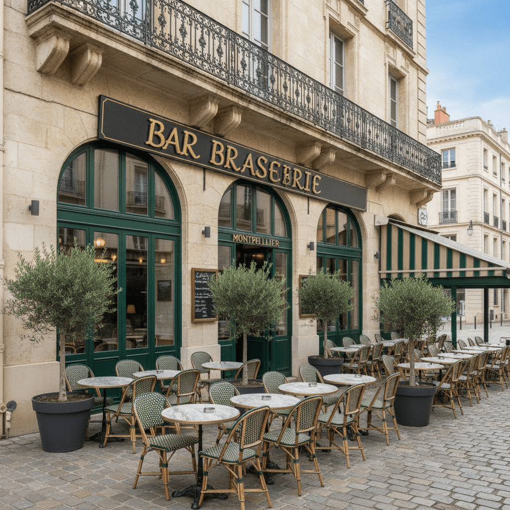 Bar-brasserie 85m² à Montpellier : terrasse - licence IV