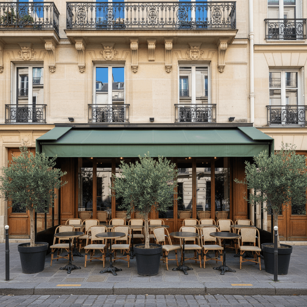 Restaurant 30 couverts à Paris : terrasse - licence IV