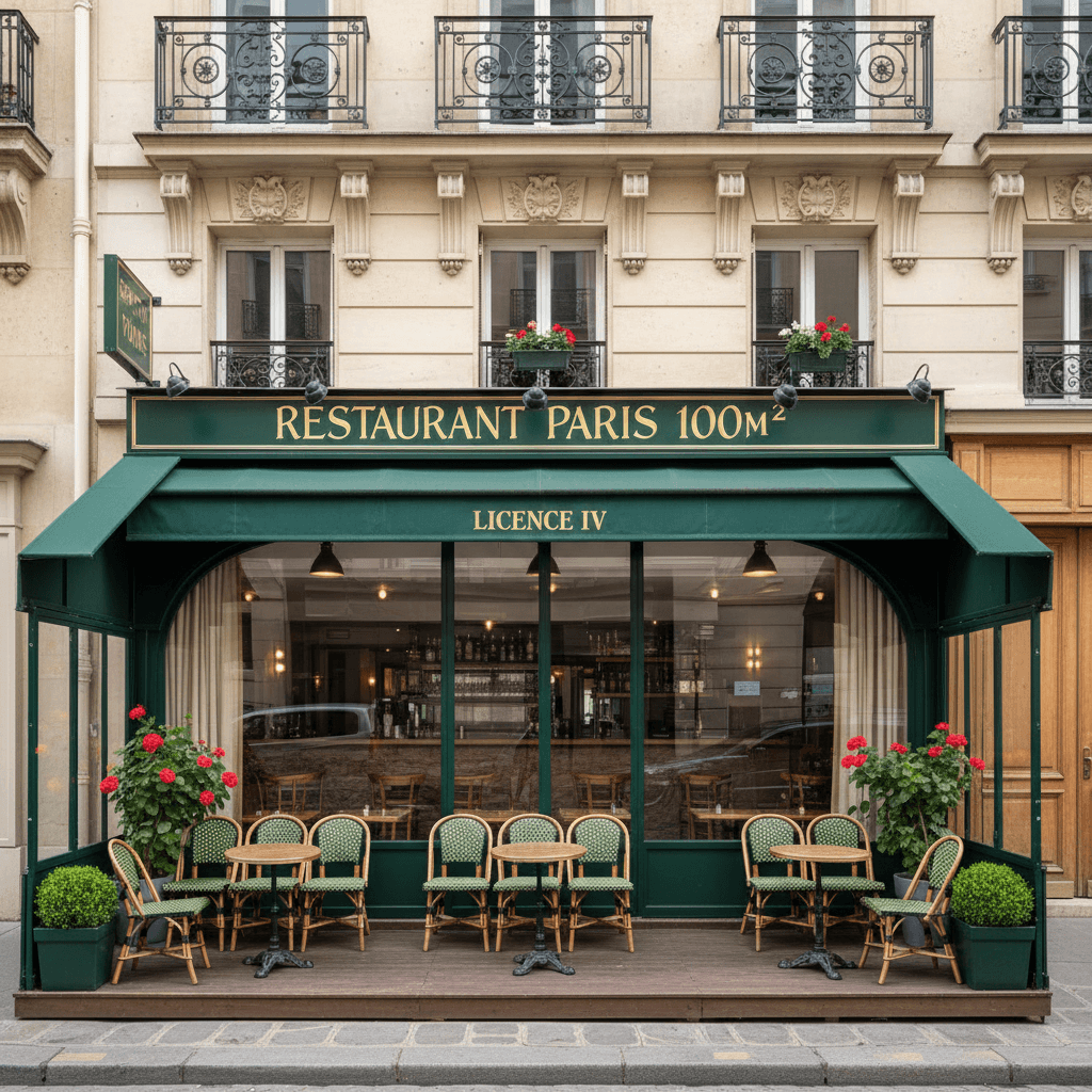 Restaurant 100m² à Paris : terrasse - licence IV