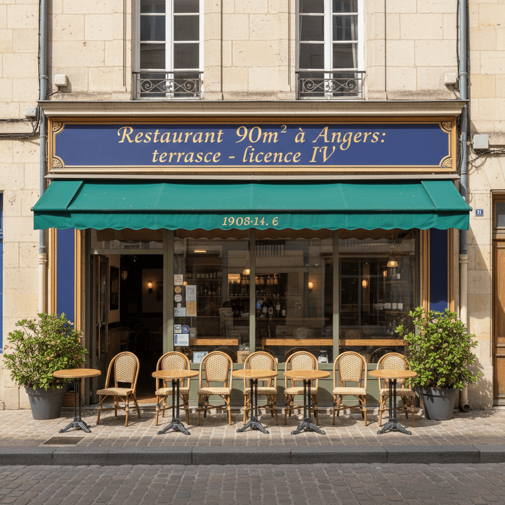 Restaurant 90m² à Angers : terrasse - licence IV