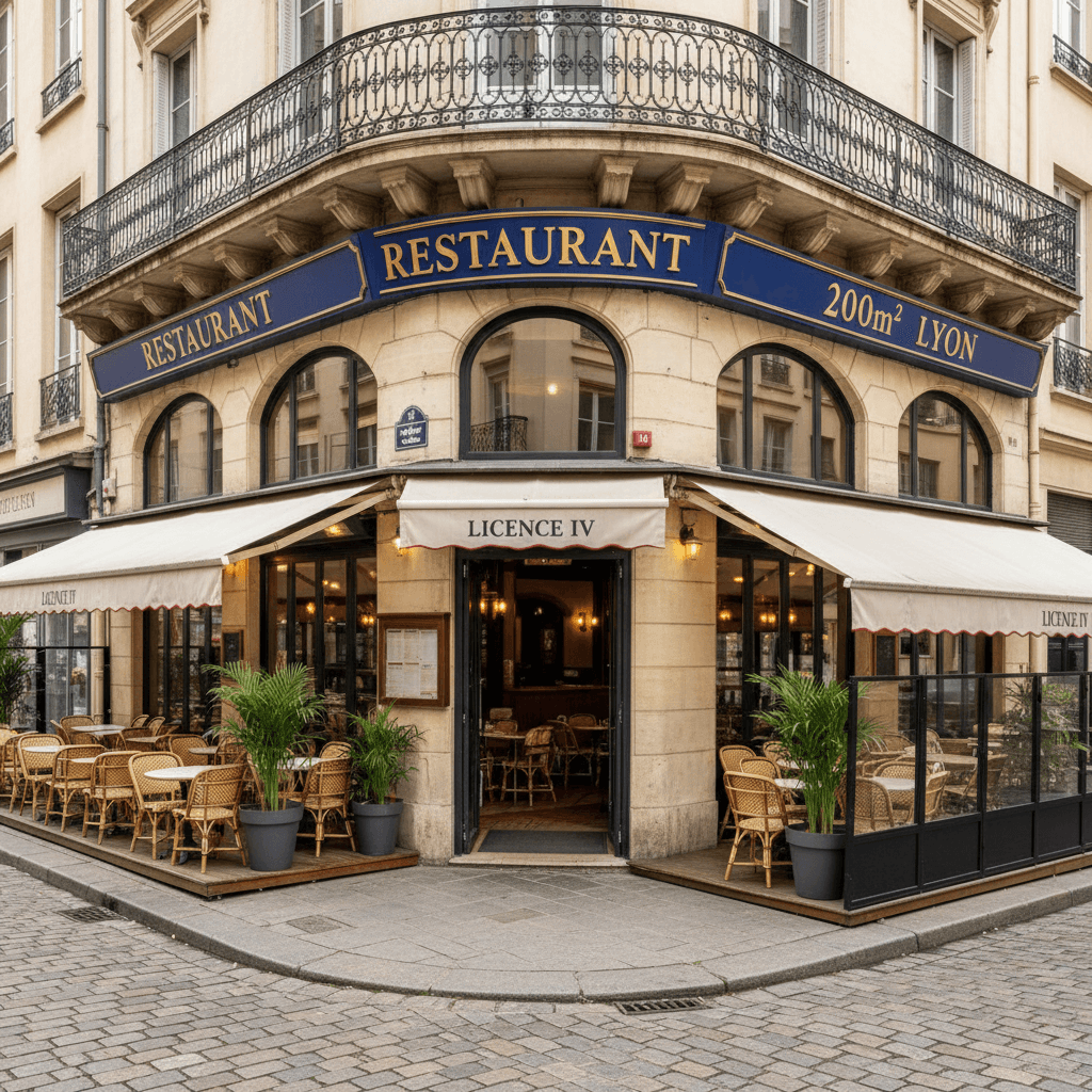 Restaurant 200m² à Lyon : terrasse - licence IV