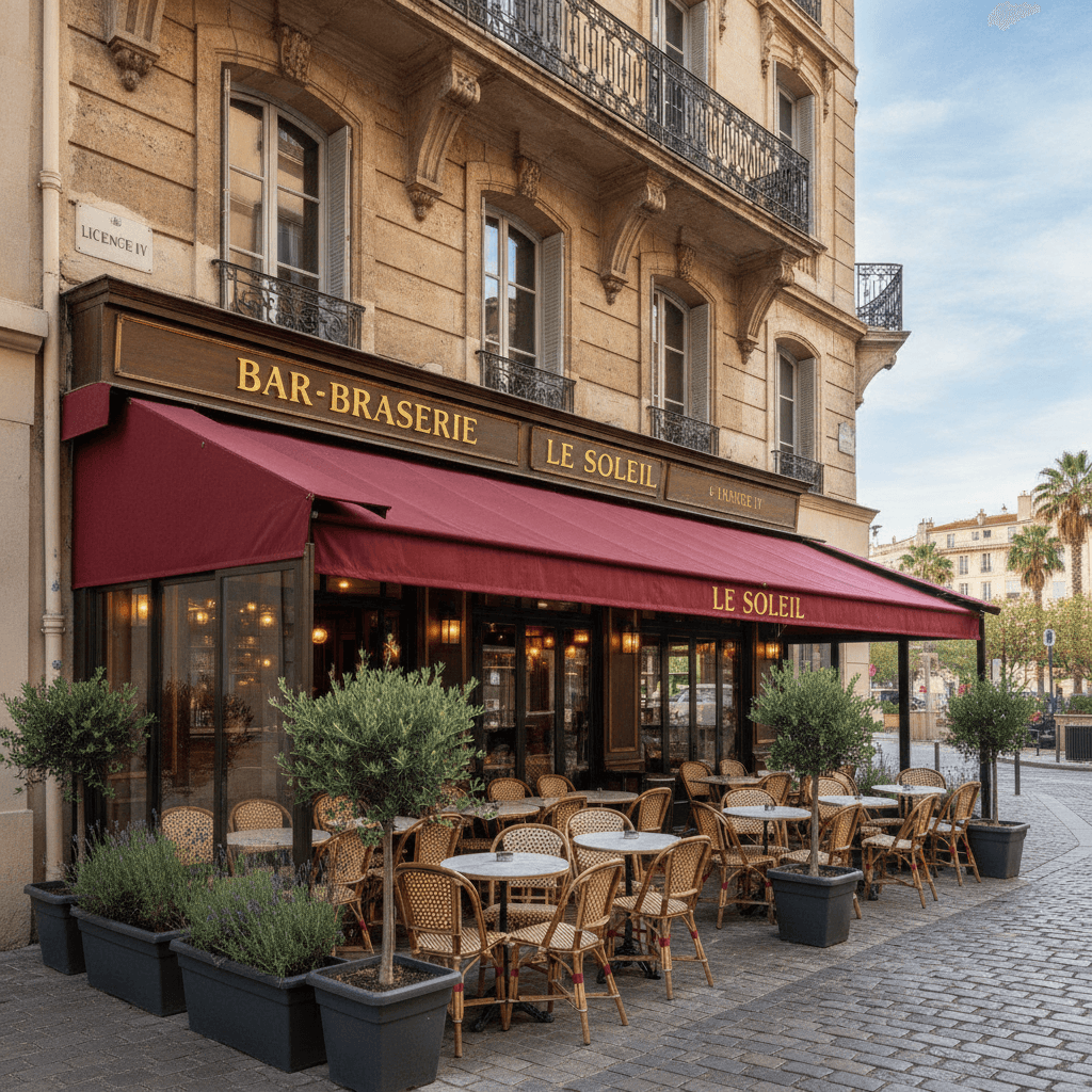 Bar-brasserie 70m² à Marseille : terrasse - licence IV