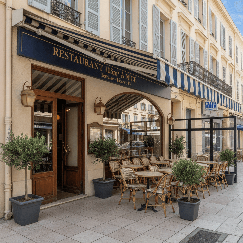 Restaurant 105m² à Nice : terrasse - licence IV