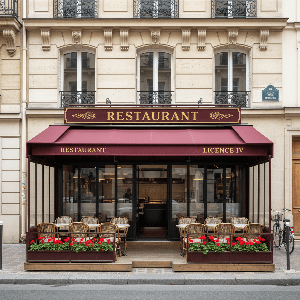 Restaurant 40 couverts à Paris : terrasse - licence IV