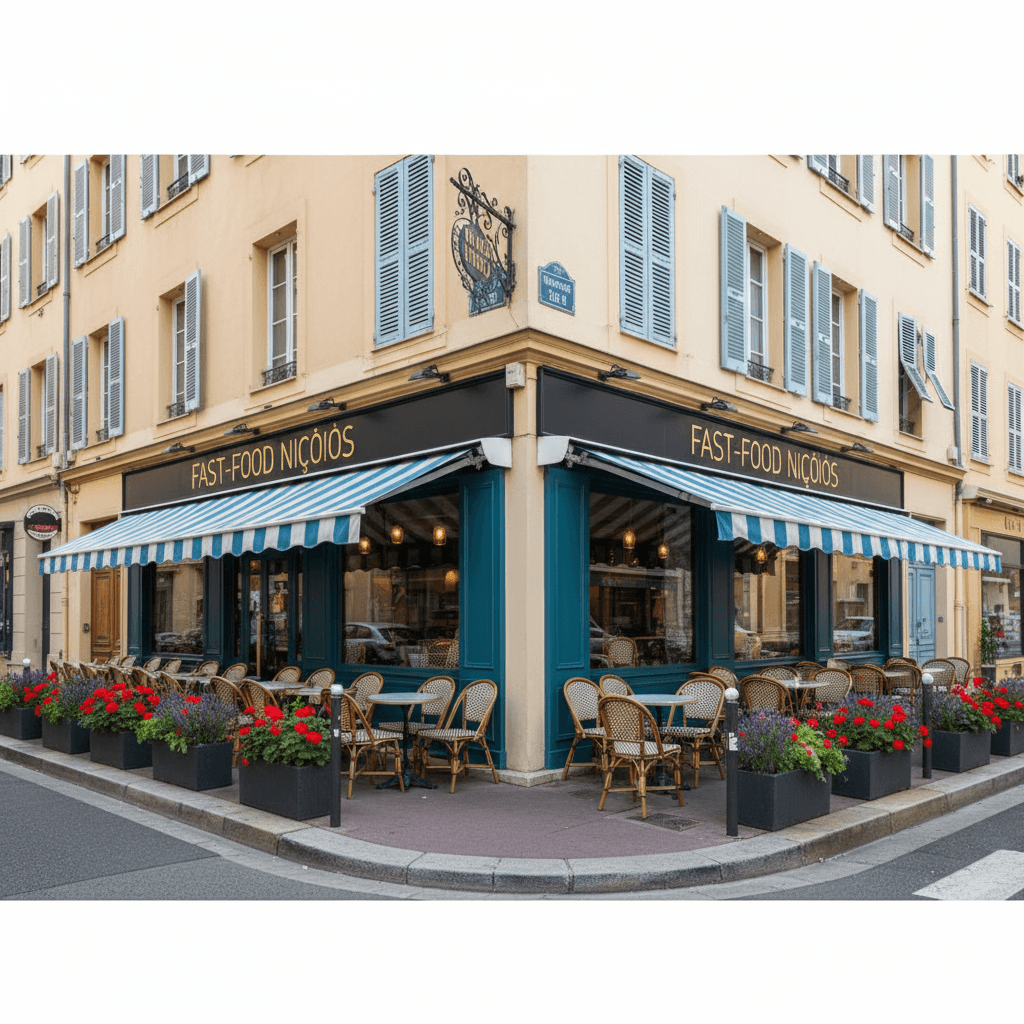 Fast-food 200m² à Nice : terrasse - licence IV