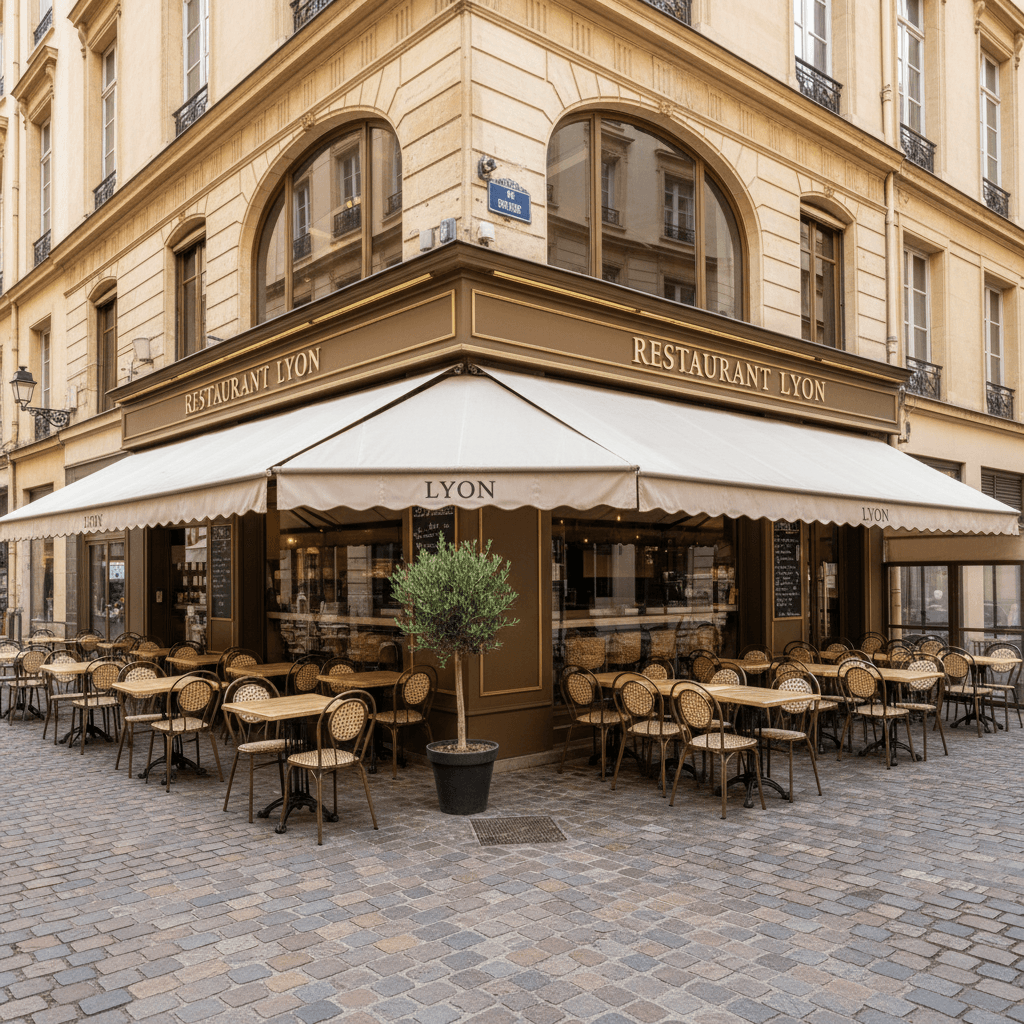 Fast-food 118m² à Lyon : terrasse - cuisine équipée