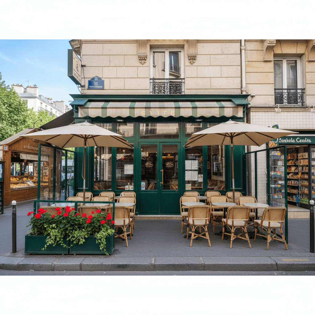 Restaurant 10 couverts à Paris : terrasse - extraction
