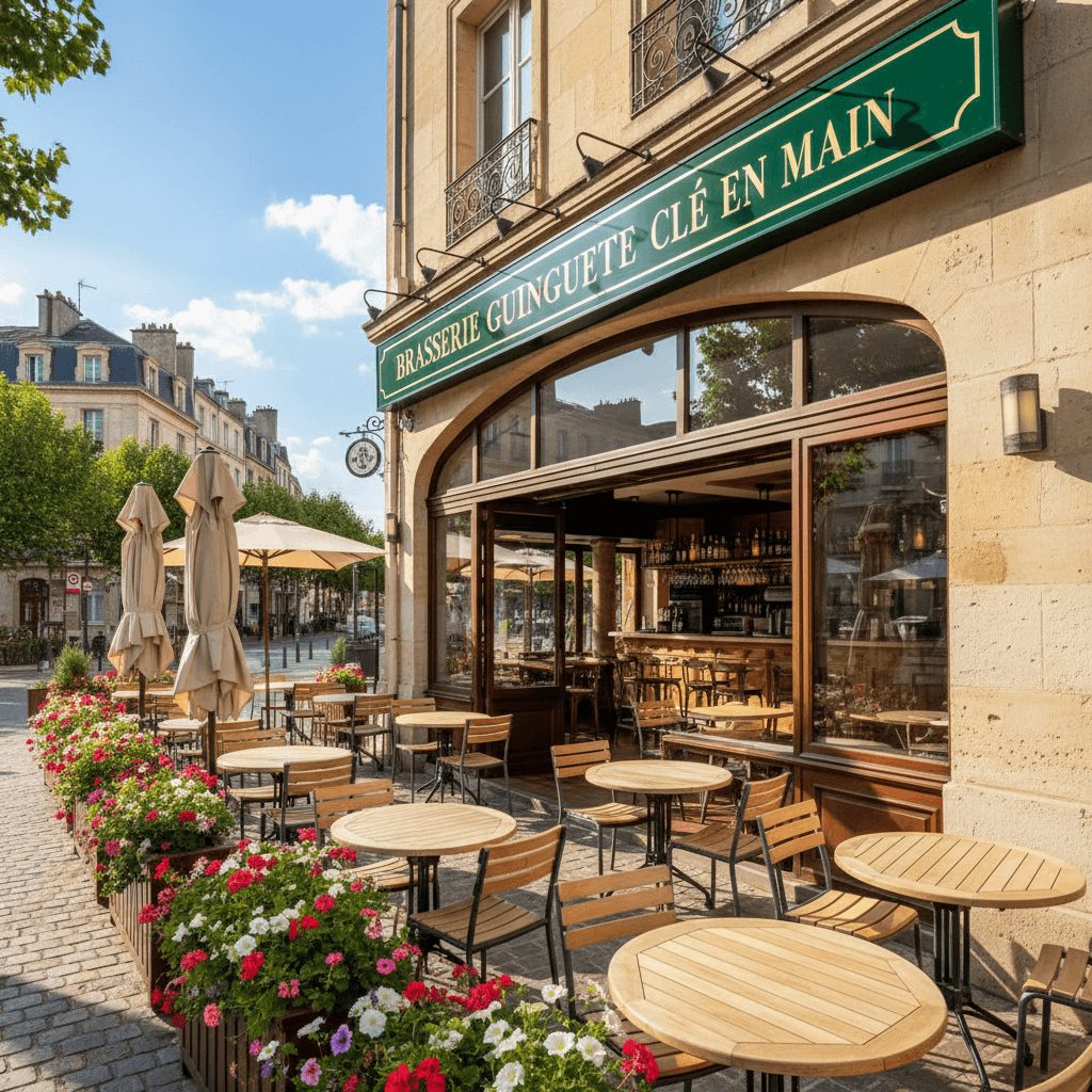 Bar-brasserie 280m² à Bordeaux : terrasse - licence IV