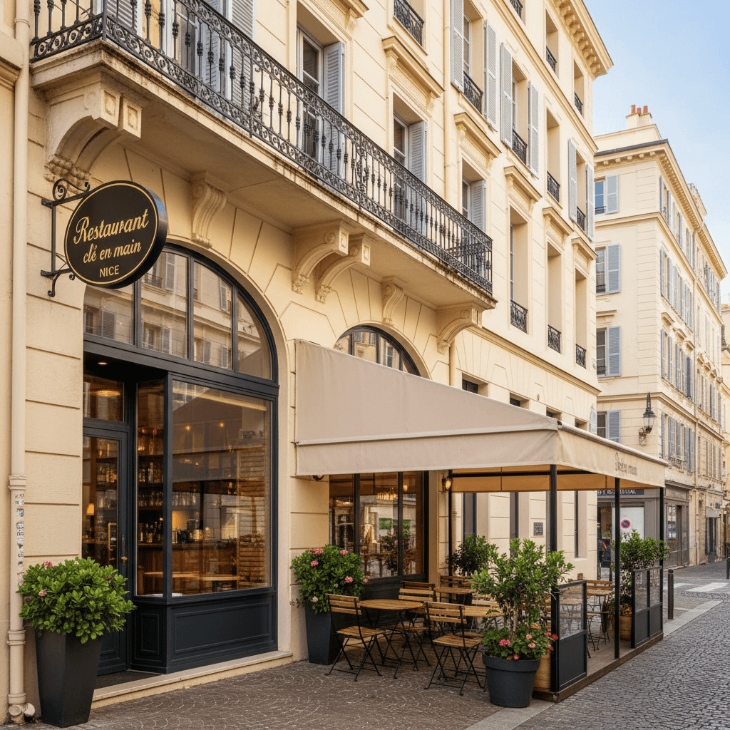 Restaurant 82m² à Nice : terrasse - licence IV