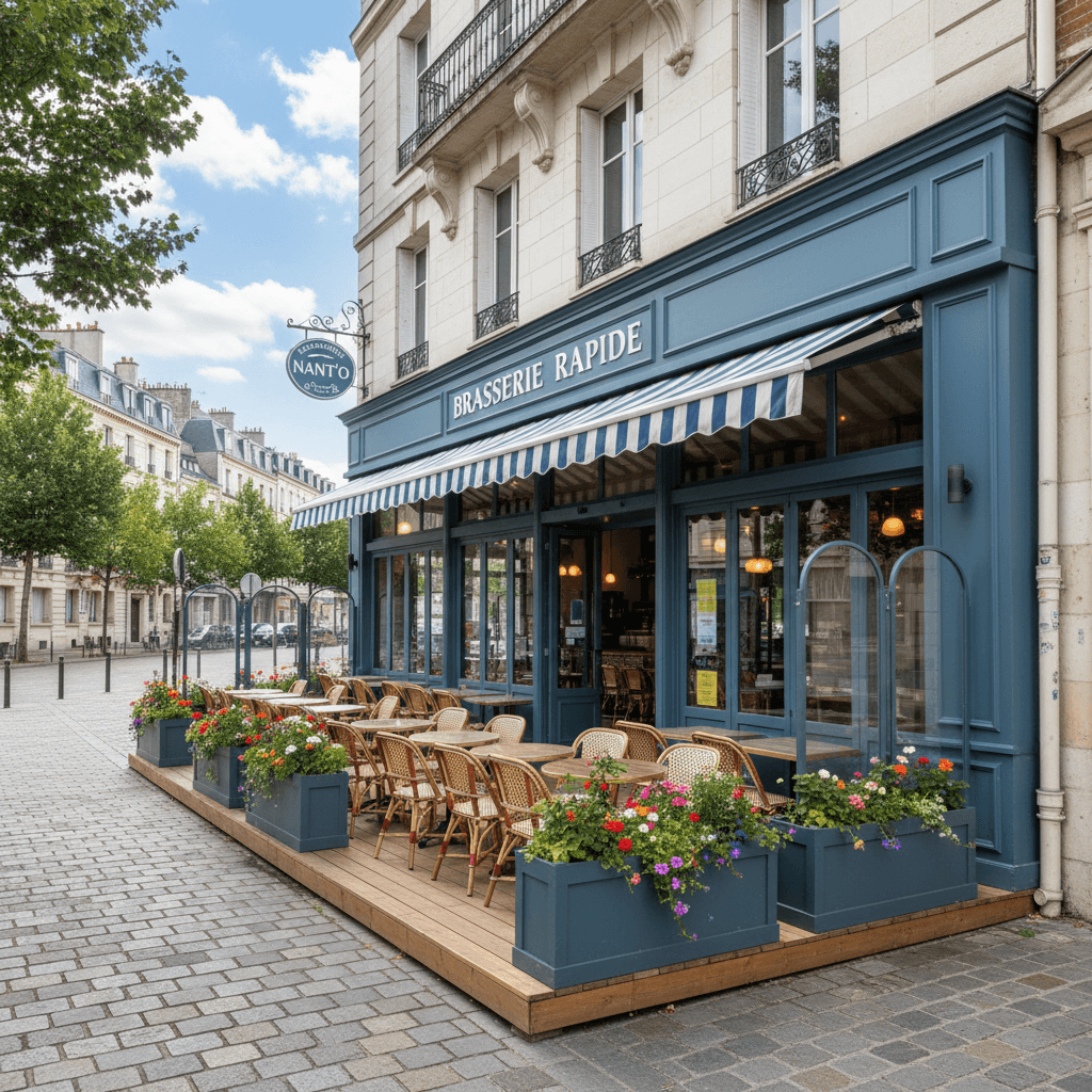 Fast-food 150m² à Nantes : terrasse - licence IV