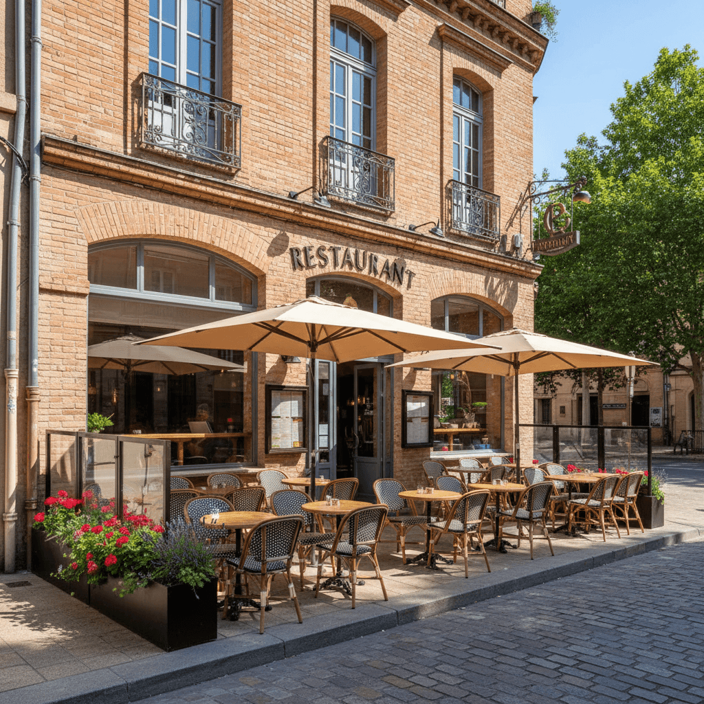 Restaurant 45m² à Toulouse : terrasse - extraction