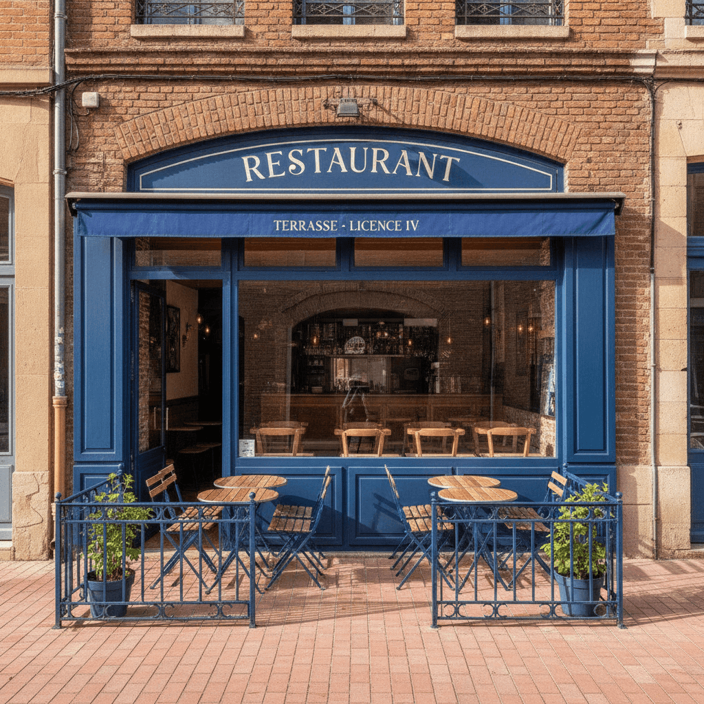 Restaurant 67m² à Toulouse : terrasse - licence IV