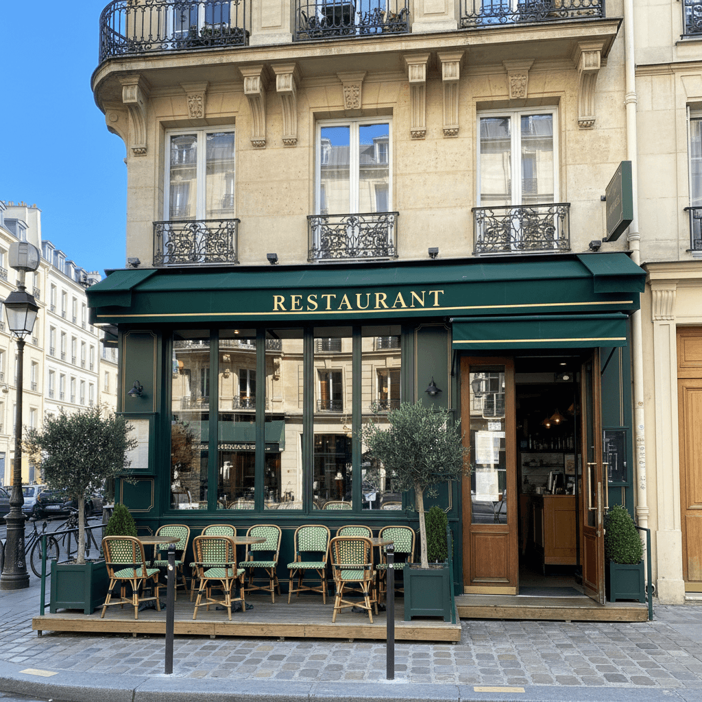 Restaurant 46 couverts à Paris : terrasse - extraction