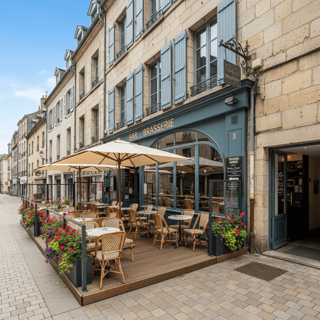 Bar-brasserie 120m² à Rennes : terrasse - licence IV