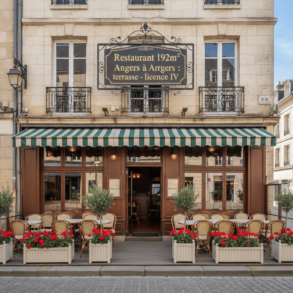Restaurant 192m² à Angers : terrasse - licence IV