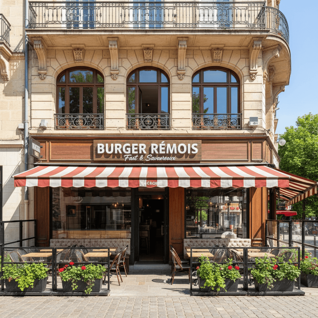 Fast-food 129m² à Reims : terrasse - licence IV