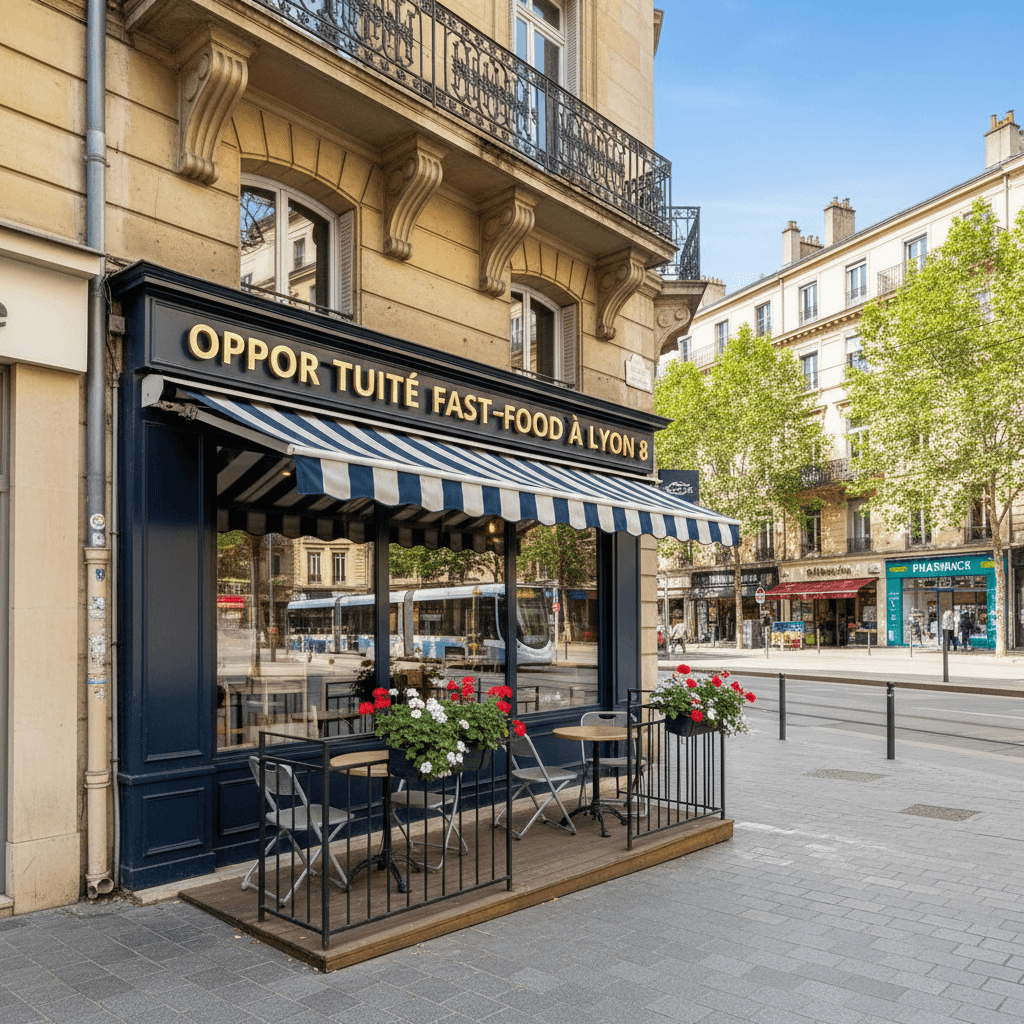 Fast-food 140m² à Lyon : terrasse - licence IV