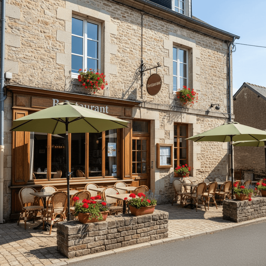 Restaurant 137m² à Foulangues : terrasse - licence IV