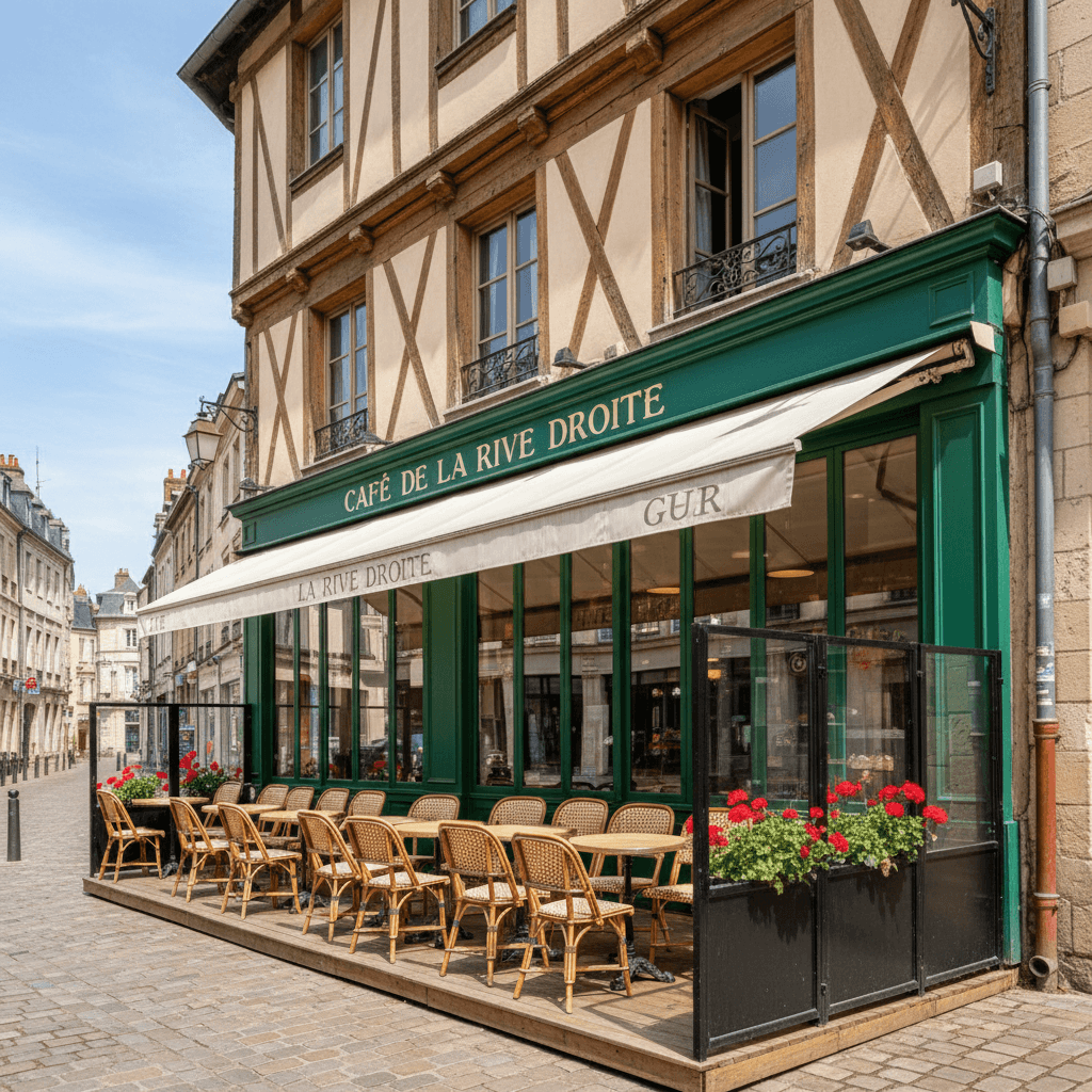 Bar-brasserie 100m² à Rouen : terrasse - licence IV