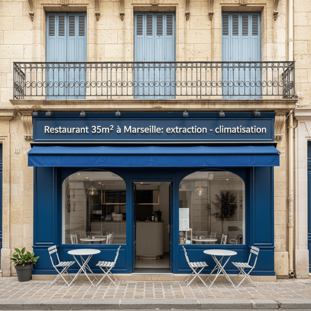 Restaurant 35m² à Marseille : extraction - climatisation