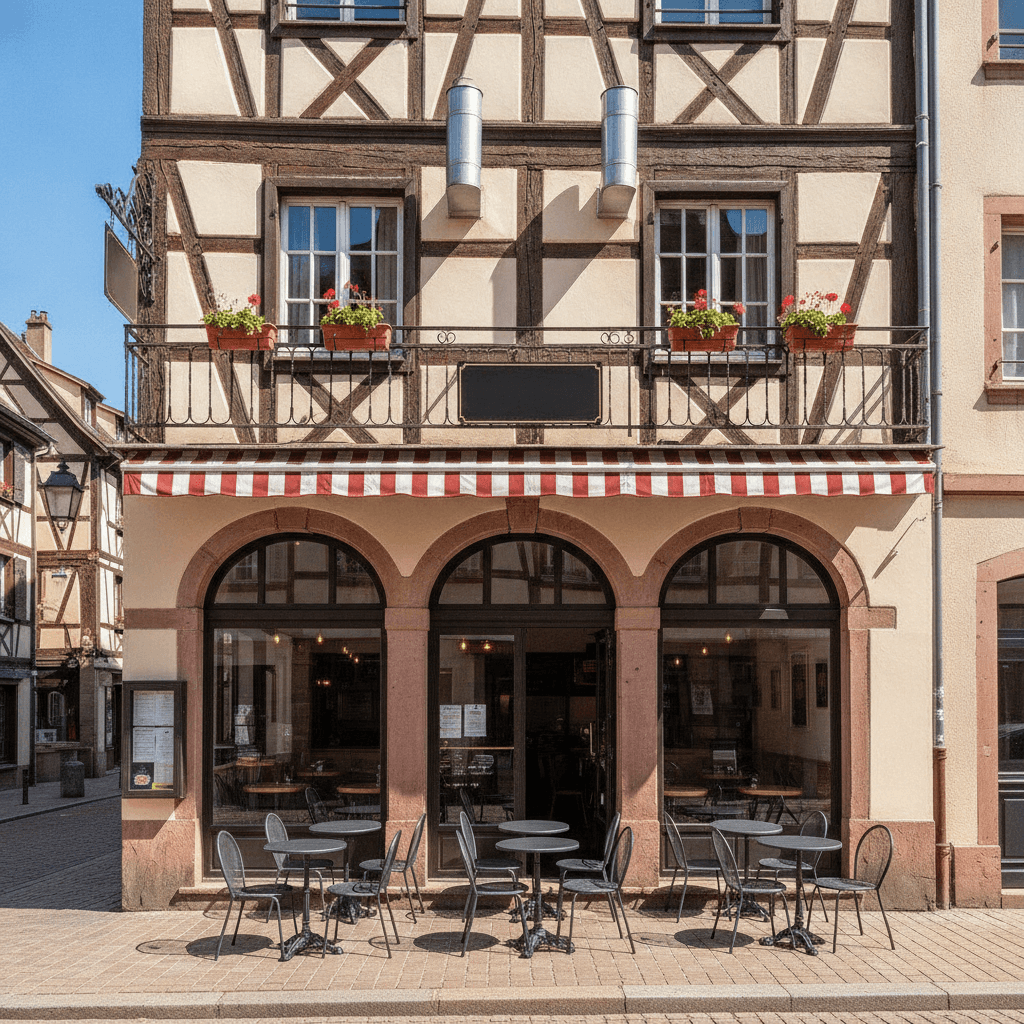 Fast-food à Strasbourg : terrasse - extraction