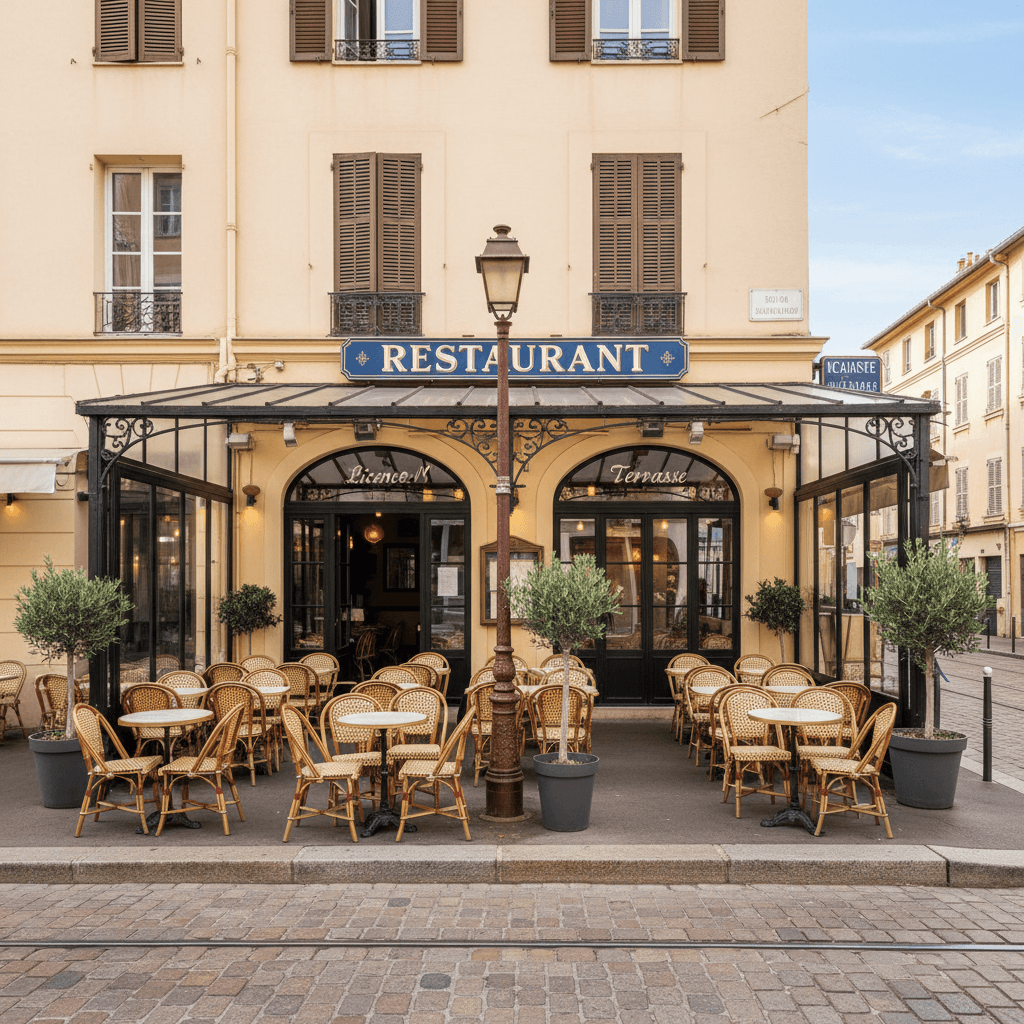 Restaurant à Nice : terrasse - licence IV