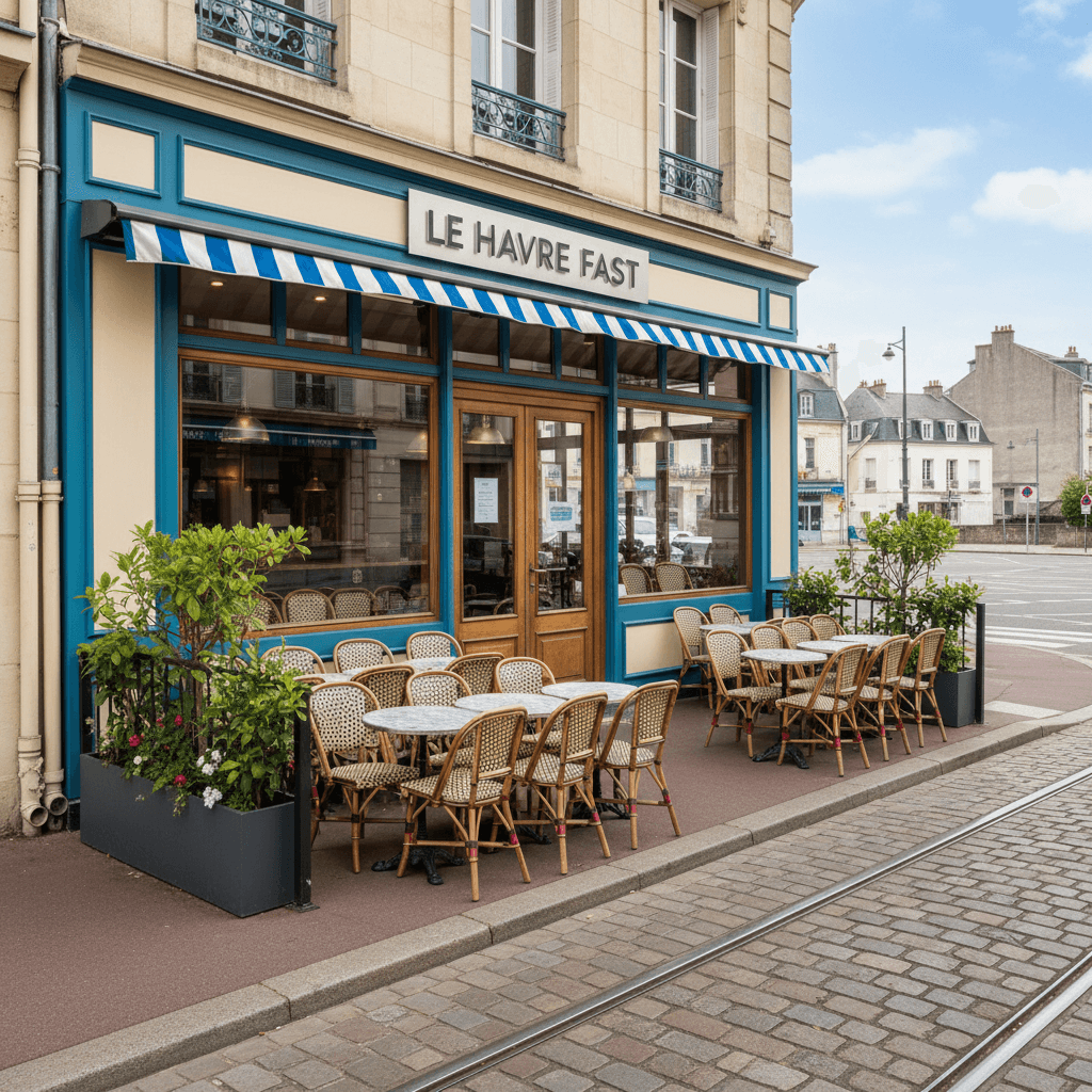 Fast-food à Le Havre : terrasse - licence IV