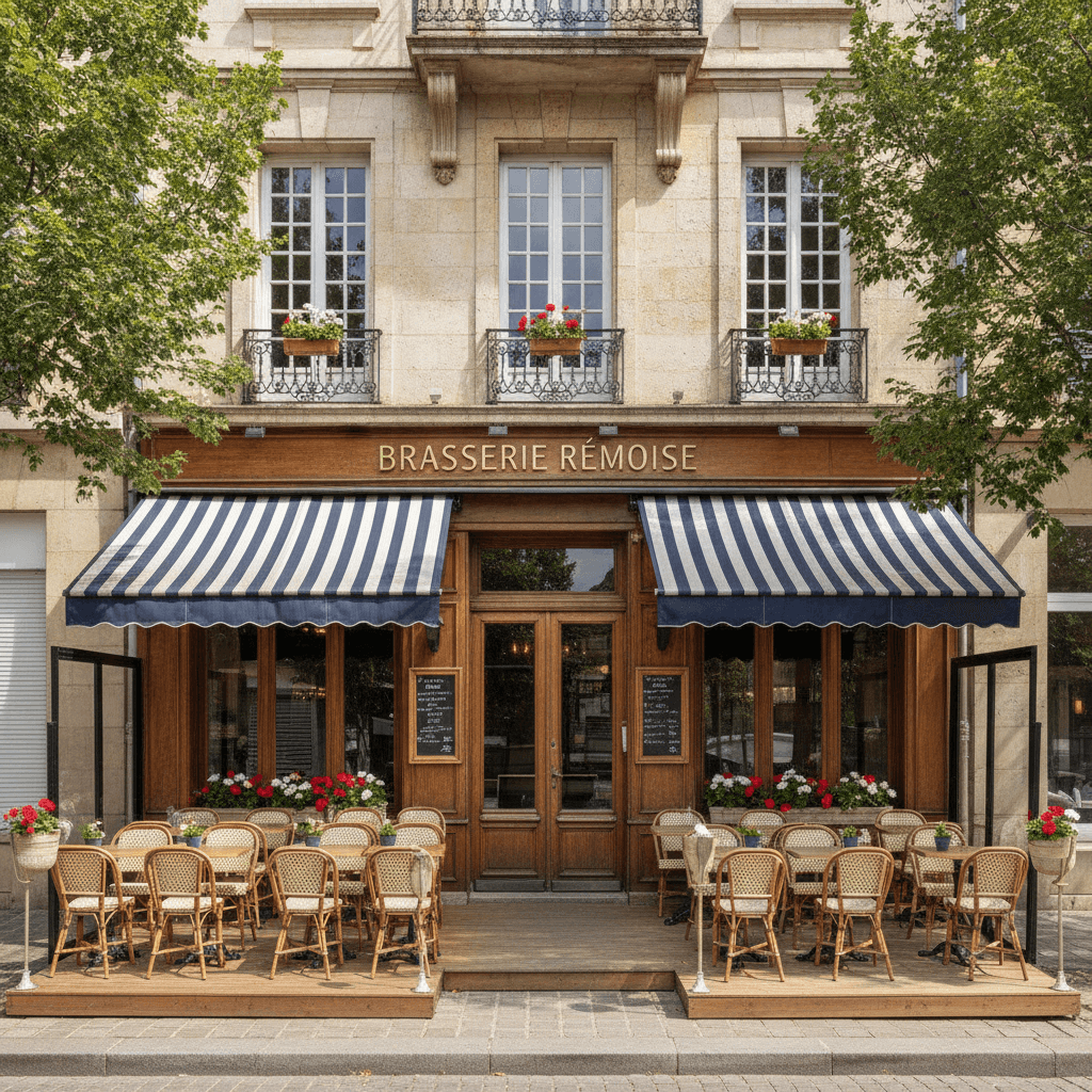Restaurant 300m² à Reims : terrasse - licence IV