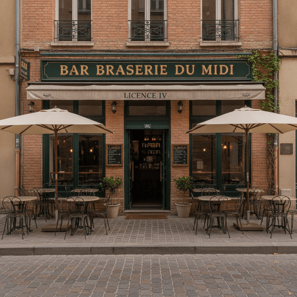 Bar-brasserie 270m² à Toulouse : terrasse - licence IV
