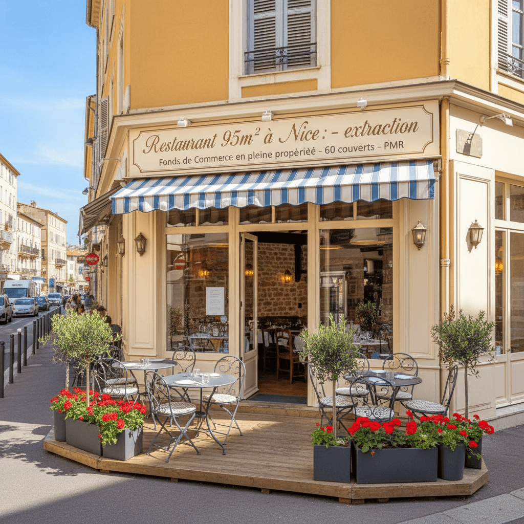 Restaurant 95m² à Nice : terrasse - extraction
