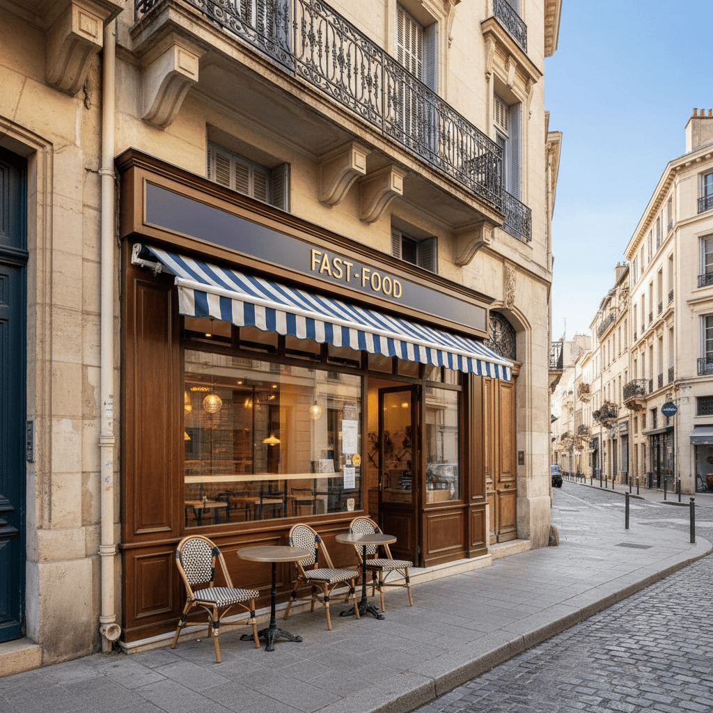 Fast-food 55m² à Marseille : terrasse - licence IV