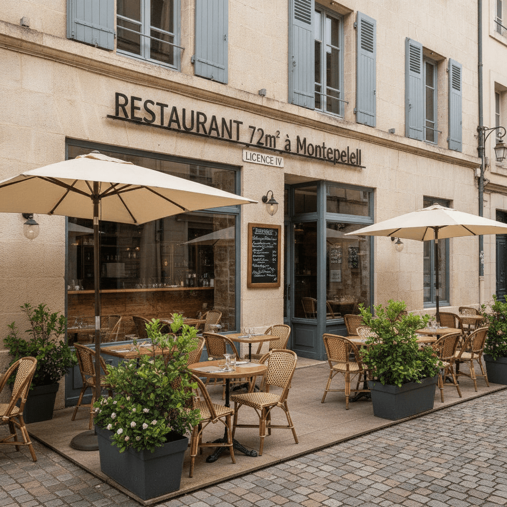 Restaurant 72m² à Montpellier : terrasse - licence IV