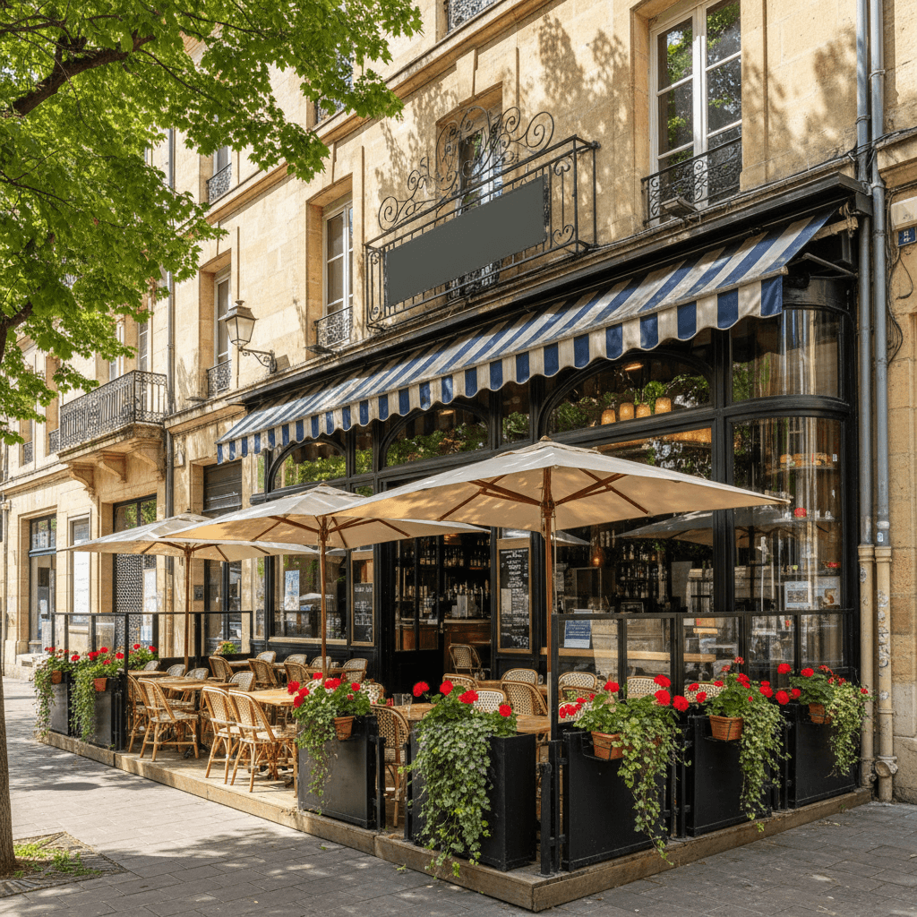 Bar-brasserie 320m² à Bordeaux : terrasse - licence IV