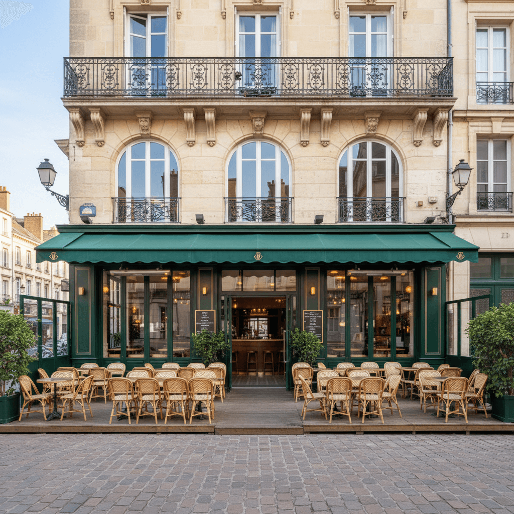 Bar-brasserie 350m² à Rouen : terrasse - licence IV