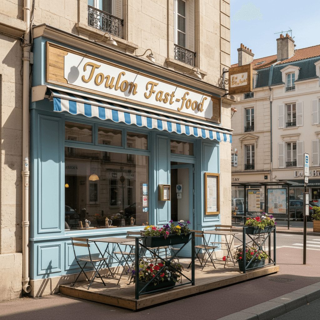 Fast-food 55m² à Toulon : terrasse - licence IV