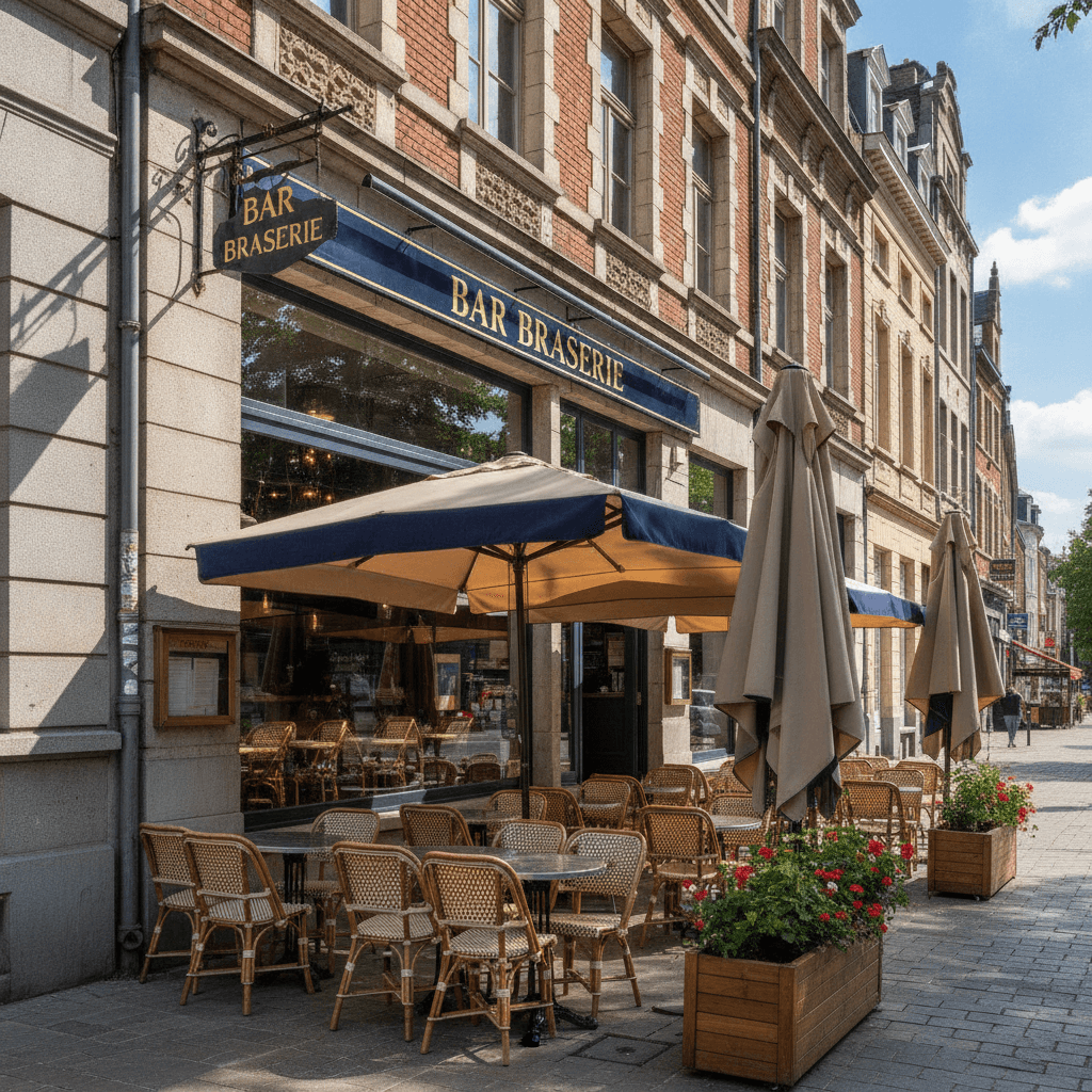 Bar-brasserie 80m² à Lille : terrasse - licence IV
