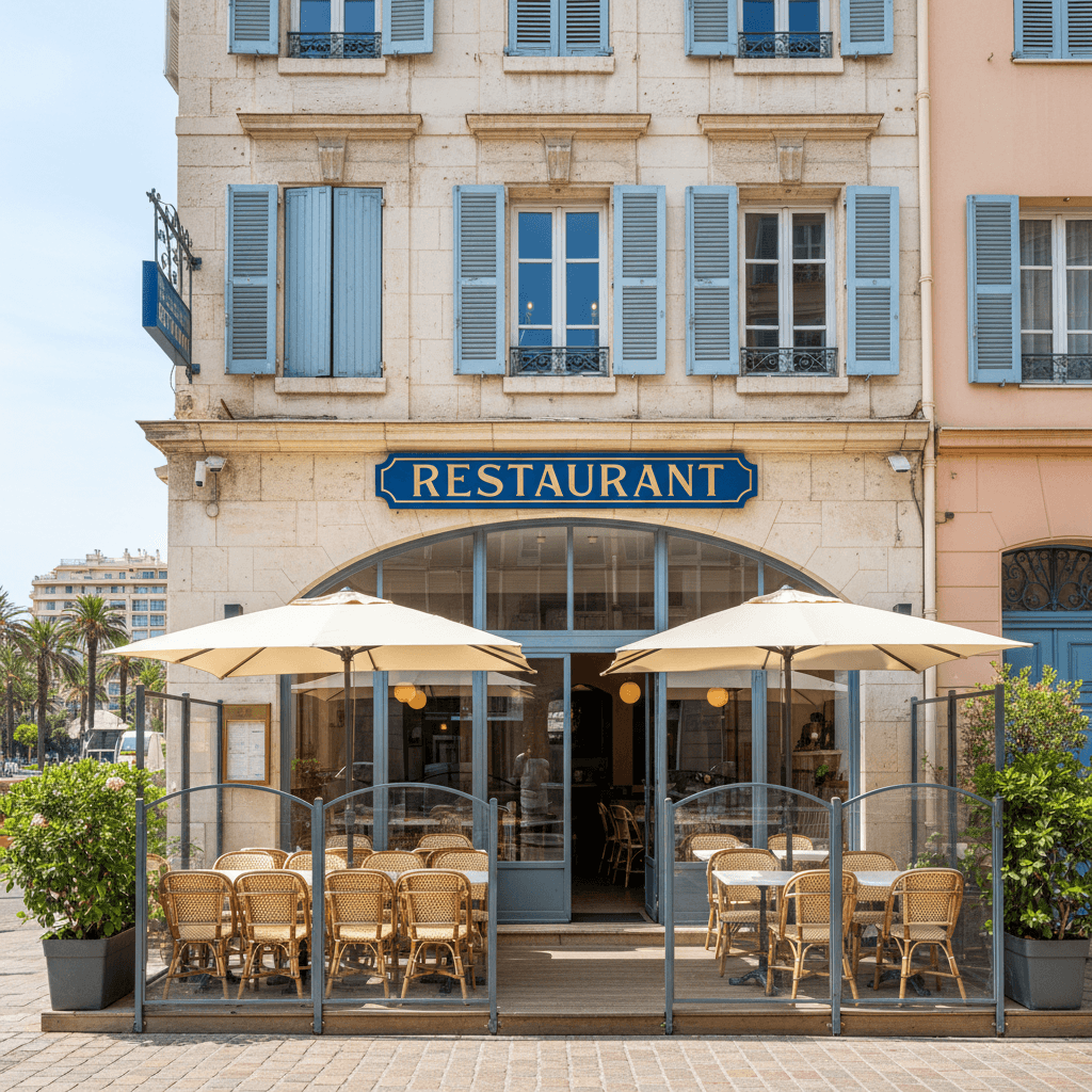 Restaurant 88m² à Nice : terrasse - extraction