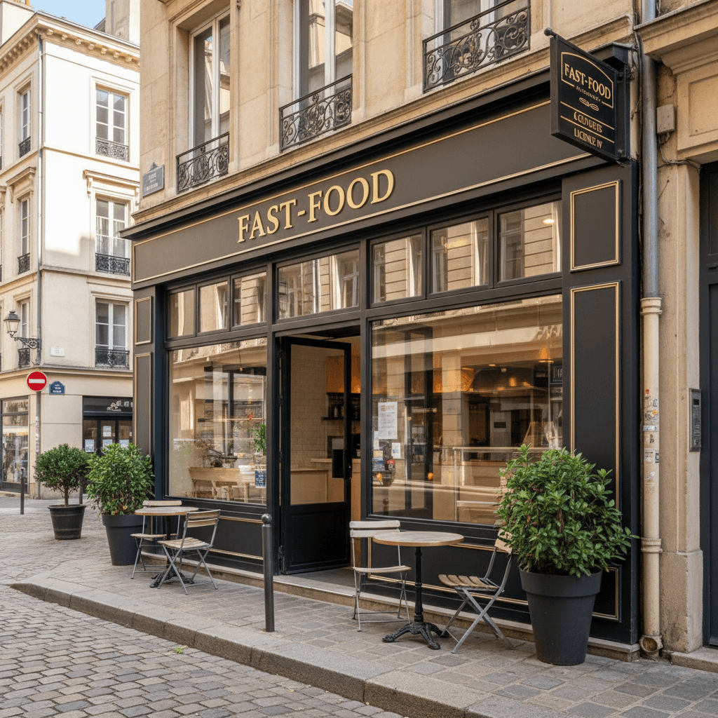 Fast-food 6 couverts à Lyon : terrasse - licence IV