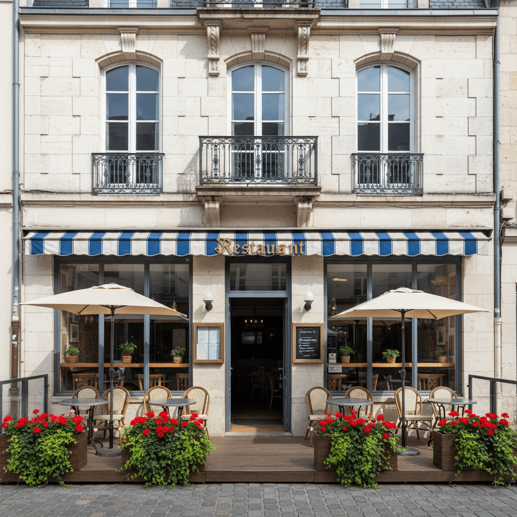 Restaurant 76m² à Angers : terrasse - extraction