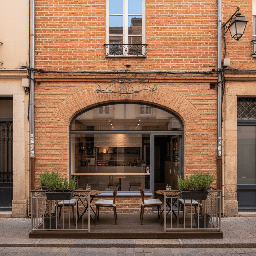 Fast-food 69m² à Toulouse : terrasse - extraction