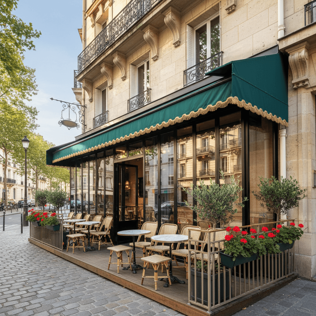 Restaurant 24 couverts à Paris : terrasse - extraction