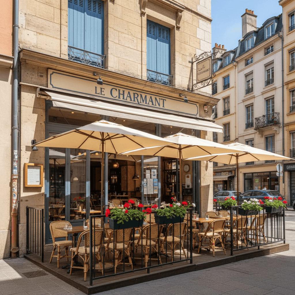 Restaurant 73m² à Lyon : terrasse - licence IV