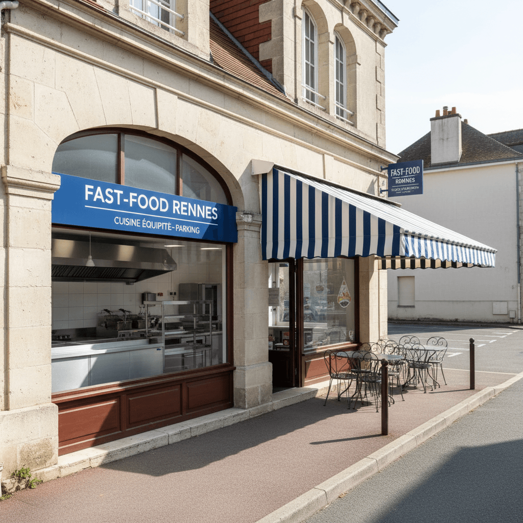 Fast-food à Rennes : cuisine équipée - parking