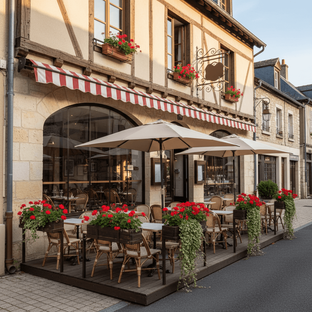 Restaurant 60m² à Marches : terrasse - licence IV