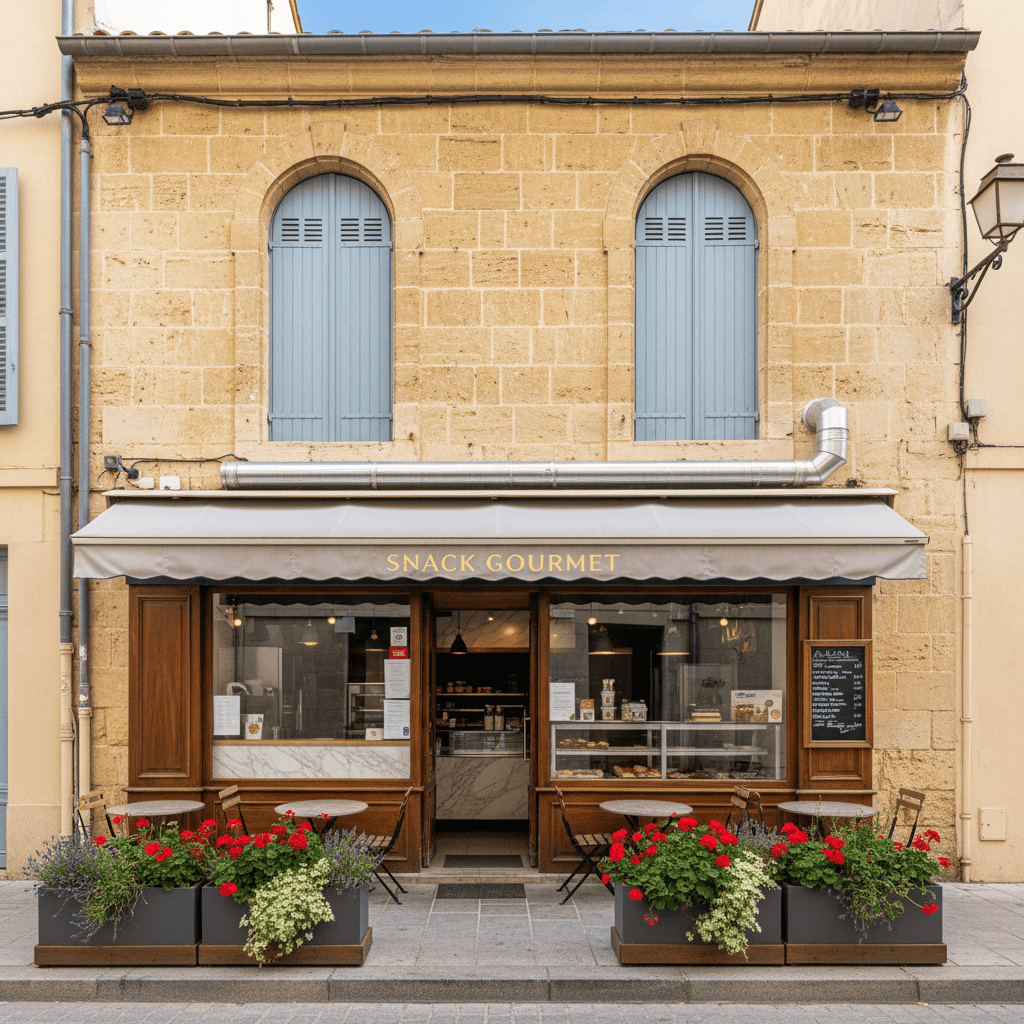 Snack 35m² à Montpellier : terrasse - extraction