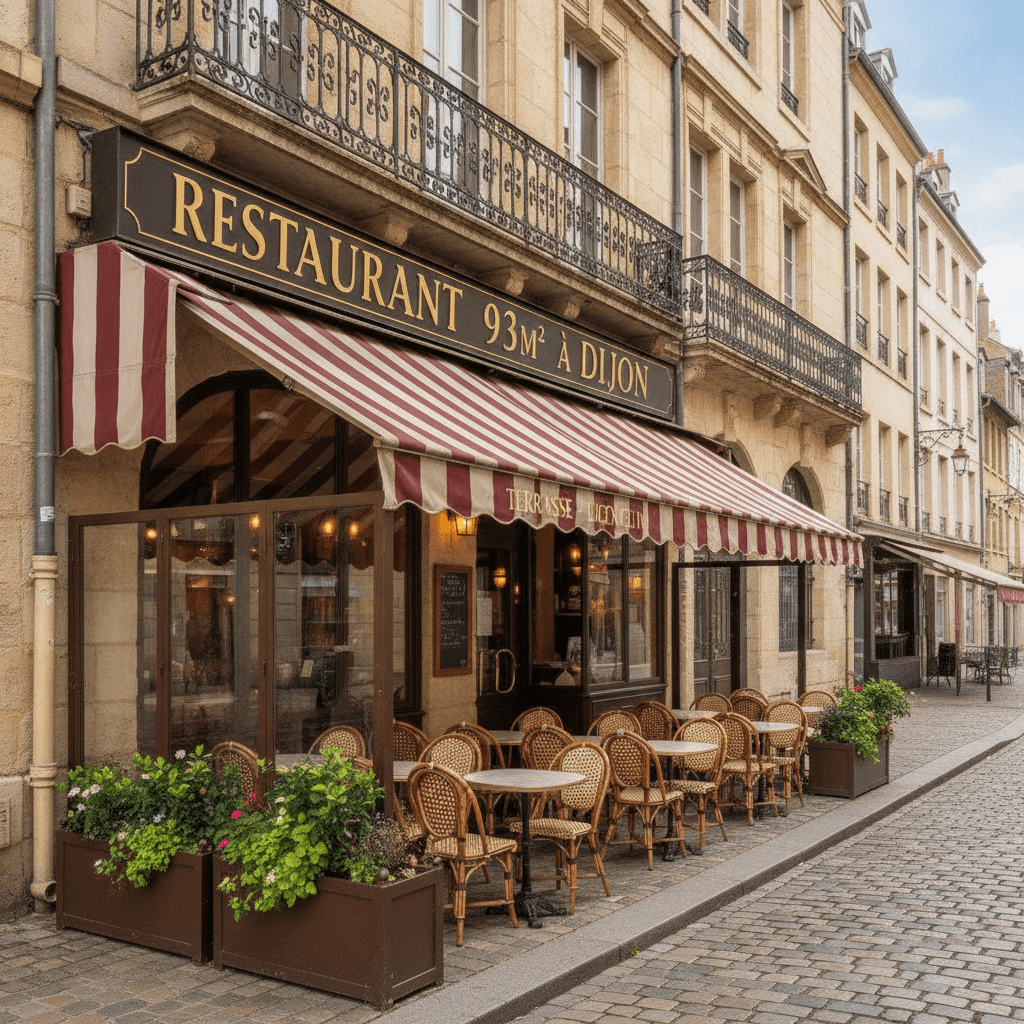 Restaurant 93m² à Dijon : terrasse - licence IV