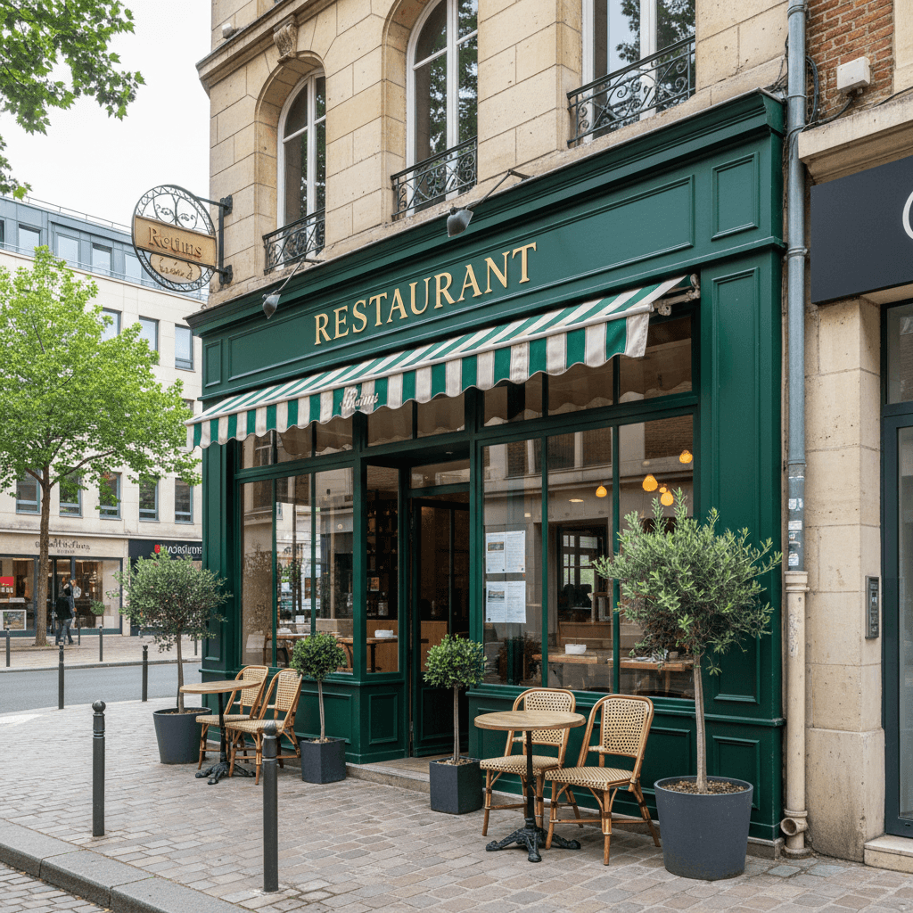 Restaurant 131m² à Reims : terrasse - licence IV