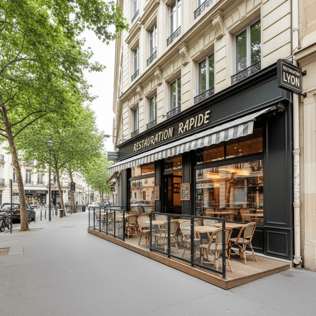 Fast-food 48m² à Lyon : terrasse