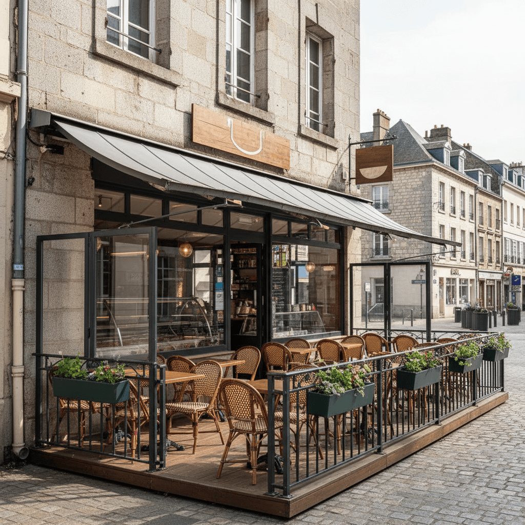 Snack 70m² à Rennes : terrasse - extraction